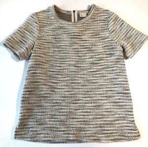 Anthropologie Postmark Tweed Top with Golden Threads